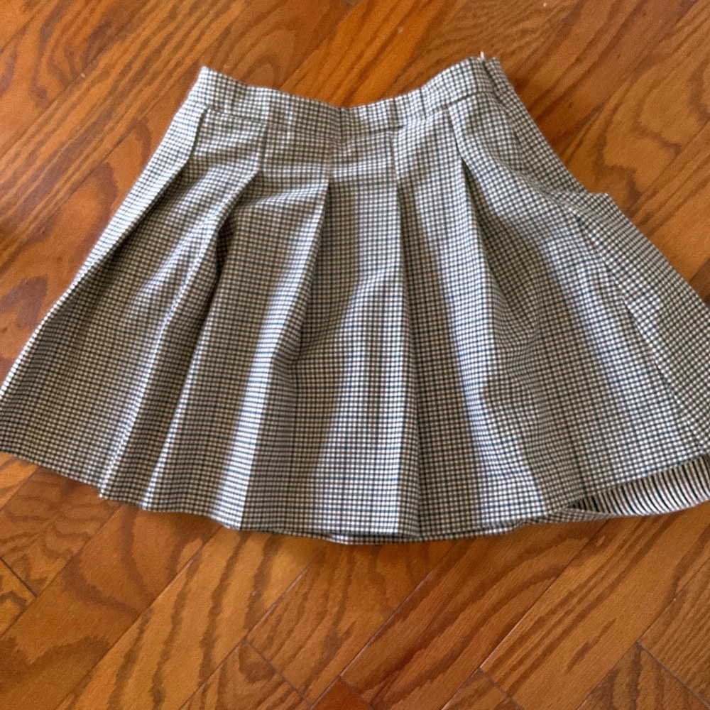 Zara 13/14 plaid blue brown and black ruffled skirt